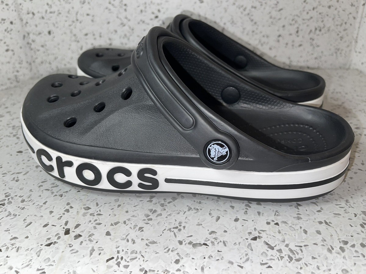 【Crocs】 正規品★ Bayaband Clog Black White Crocs Unisex Bayaband Clogs Black White Sandals - Mens 7