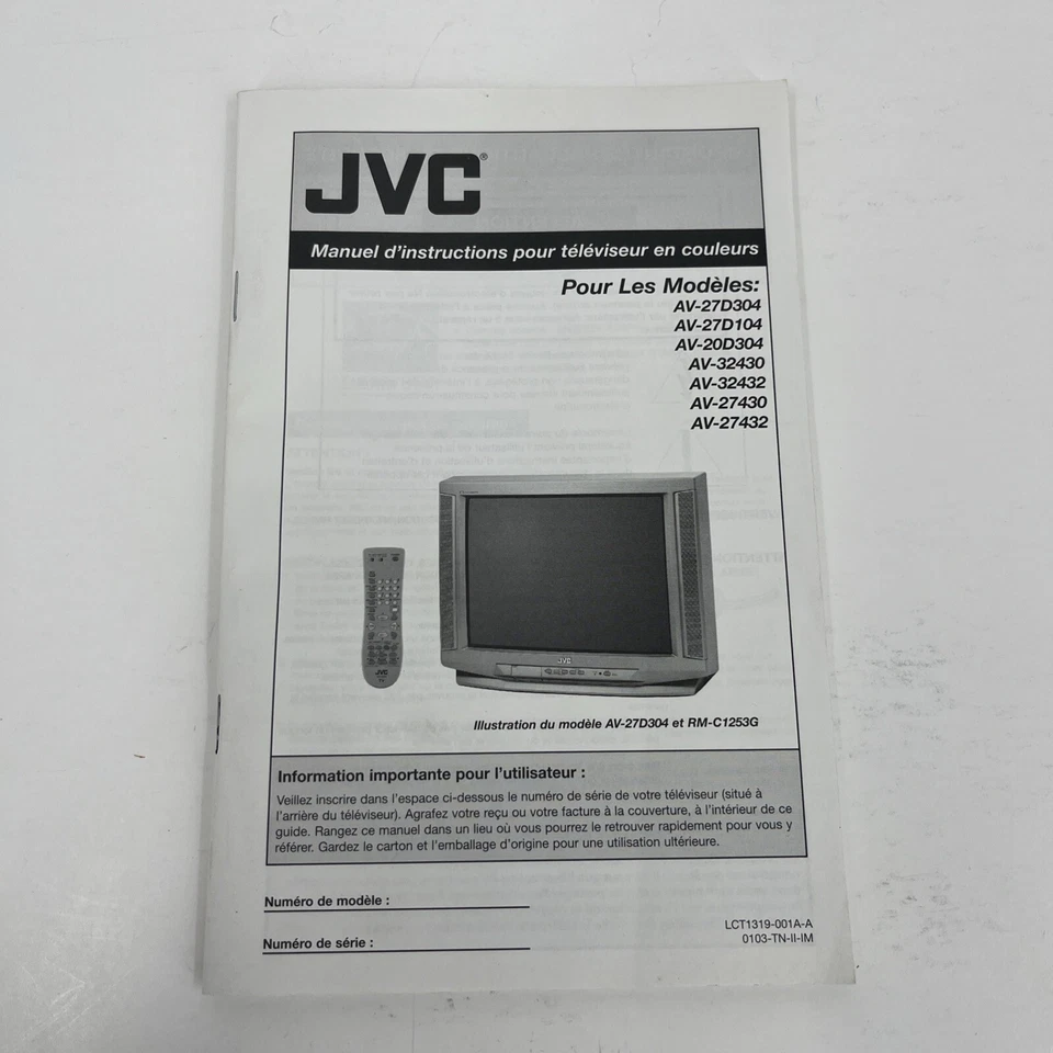 JVC Color Television Users Guide Booklet French And English - Image 4 of 4
