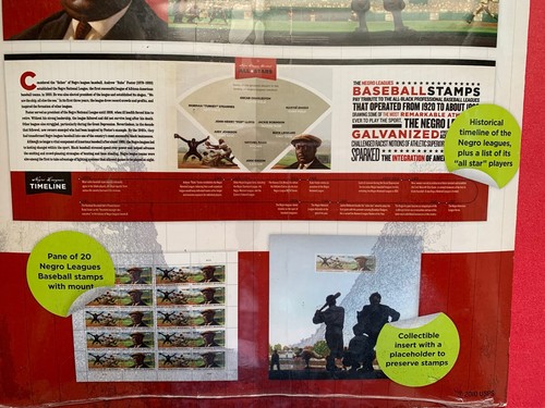 USPS Vintage Negro Leagues Baseball Commerative Folio Sealed w/Stamps - Picture 3 of 3