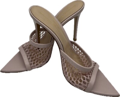 Gianvito Rossi Alisia Mesh & Leather Mules Rosa Pink Size  EU 39.5/US 9