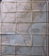 National Geographic February 1947 "Southeastern United States" Map