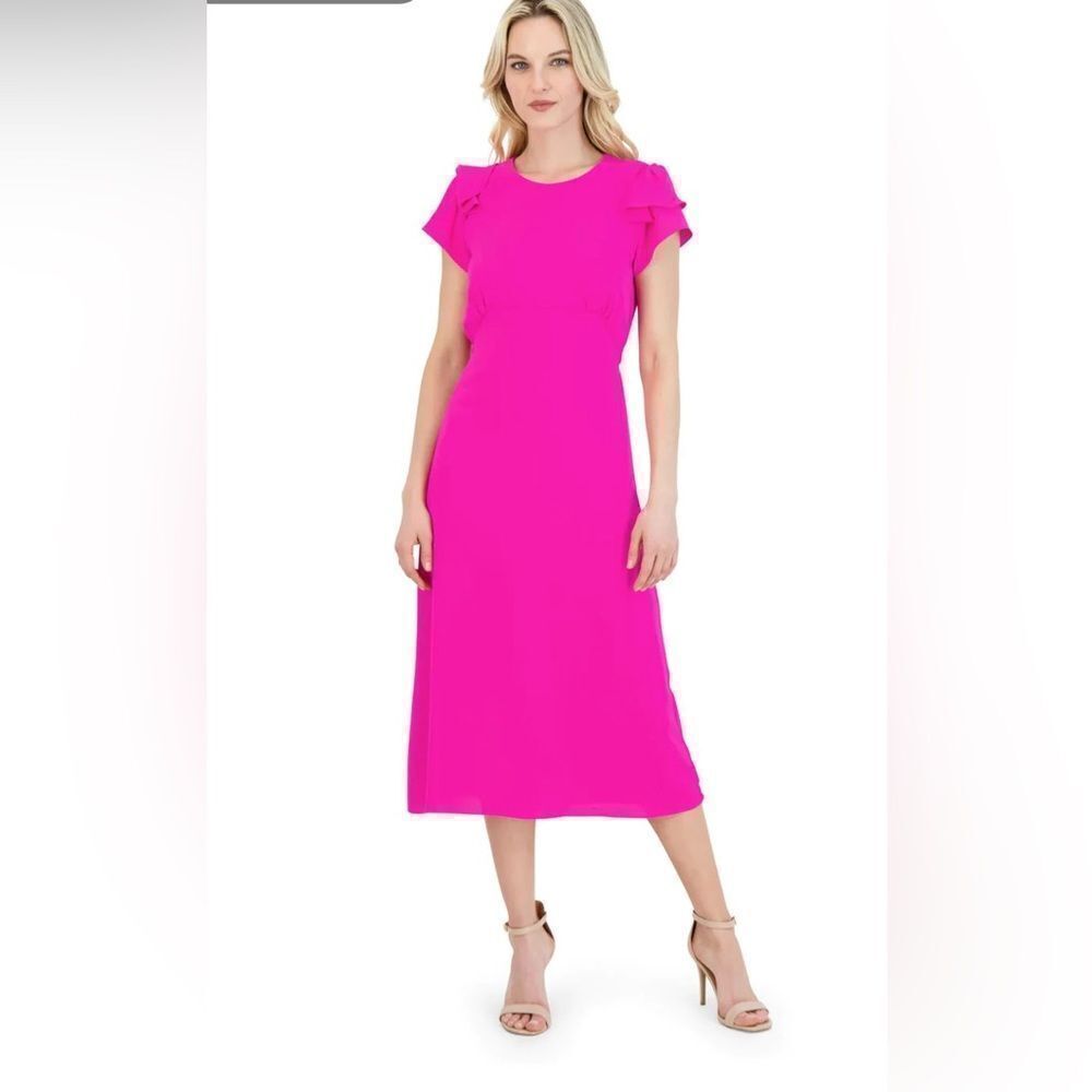 JULIA JORDANRuffle Sleeve Midi Dress | eBay JULIA JORDANRuffle Sleeve Midi Dress | eBay