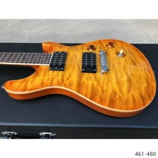 Double Cut Sunset Guitar, Bird Inlays, Quilted Maple Top, 005