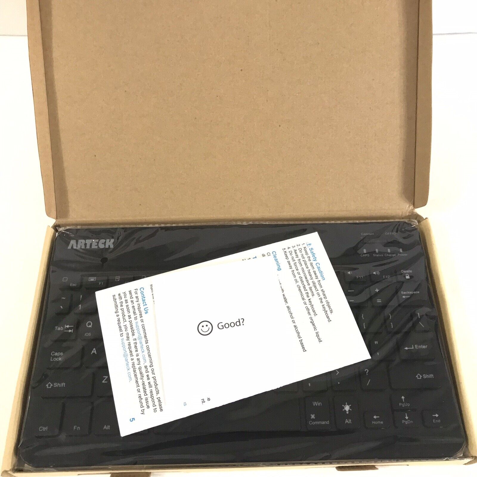 Arteck HB030B Universal Slim Portable Wireless 3.0 7-Color Backlit Keyboard New