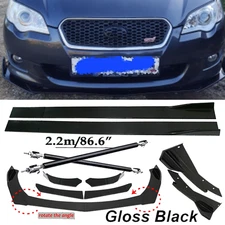 Front Bumper Lip Spoiler Side Skirt Body Kit Glossy For Subaru