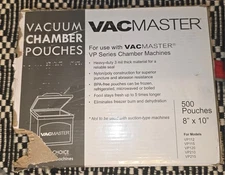 VacMaster Vacuum Chamber Pouches 8"x10" VP Series 500 Bags BPA-Free 3Mil