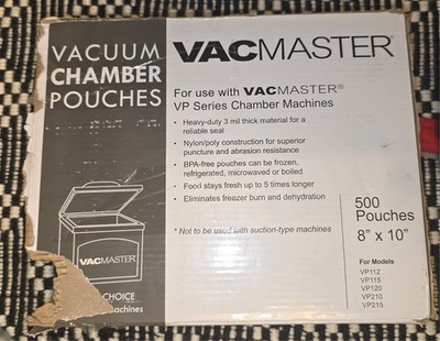 VacMaster Vacuum Chamber Pouches 8''x10'' VP Series 500 Bags BPA-Free 3Mil