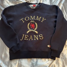 TOMMY HILFIGER Navy Blue Crew Neck Sweater Jumper Size S