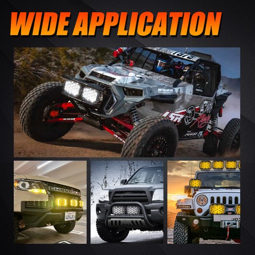 AUXBEAM 7" LED Pods Work Light Bar Rectangle Truck Offroad Driving Lights ATV - Picture 4 of 12