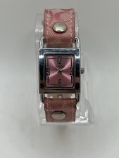 COACH TANK WATCH LADIES' - Pink Dial- New Pink Coach Logo Band- New Battery