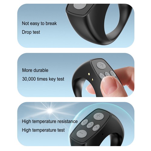 (Black)BTV5.3 Remote Control Ring Page Turning Control Auto Connection Smart - Photo 3 sur 12
