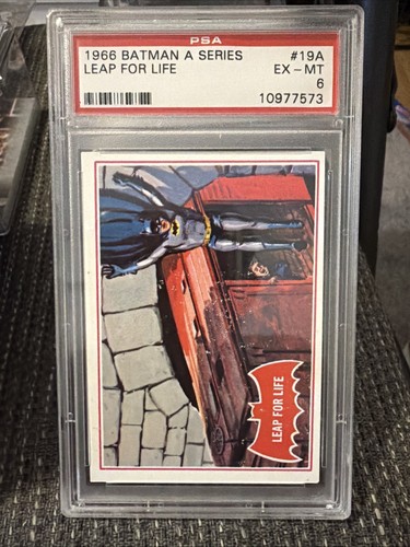 1966 Topps Batman Red Bat #19A Leap for Life — PSA 6