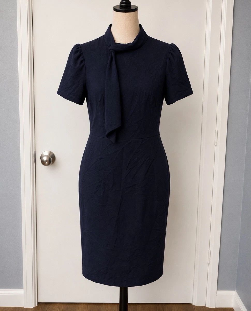 short sleeve necktie midi dress maggy london Maggy London Short Sleeve Necktie Midi Dress In Black