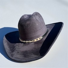 Black Suede Cowboy Hat. Men s Wide Brim Western Hat. Sombrero Vaquero Gamuza.