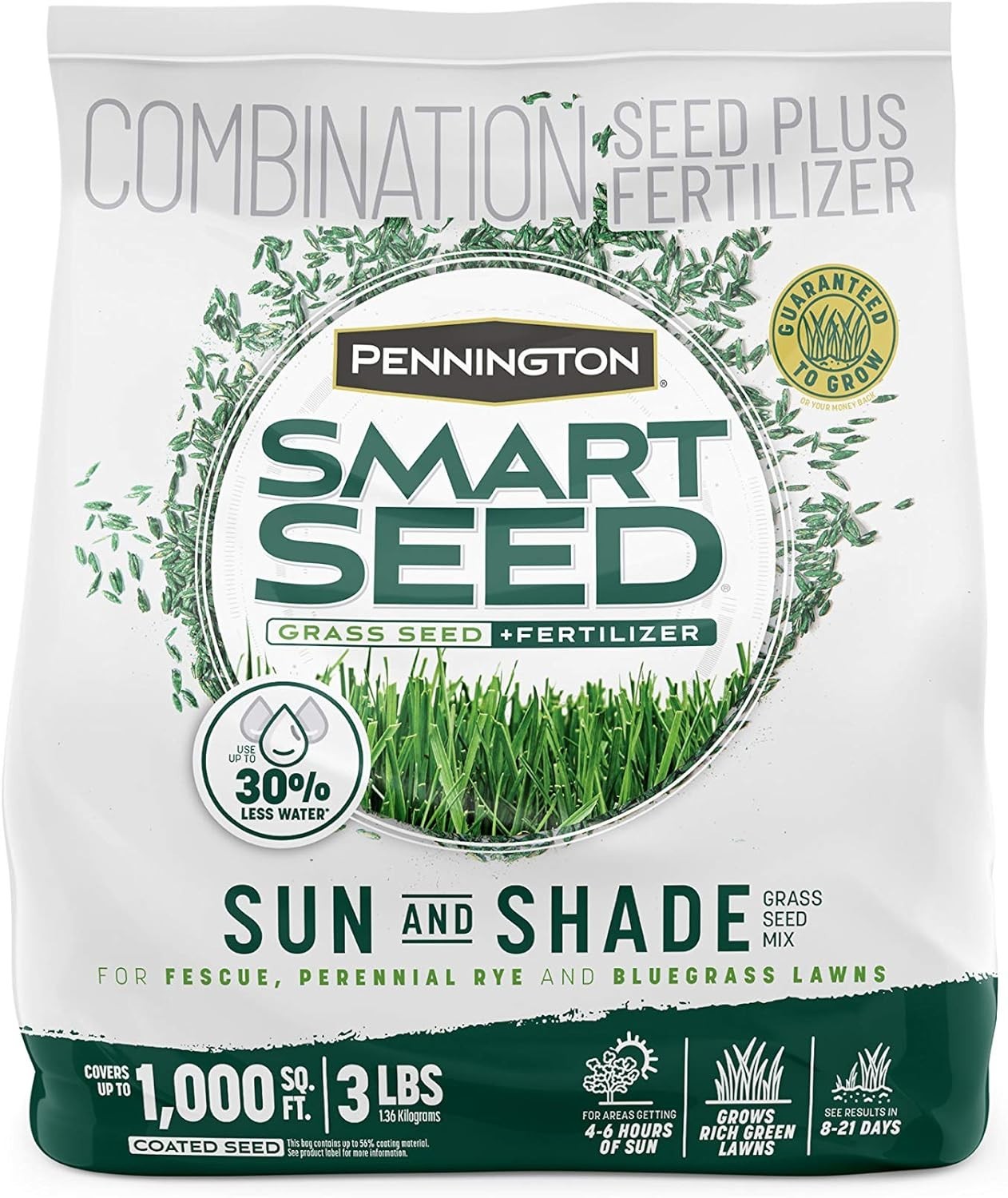 Grass Seed Blend 3 lb Drought Resistant Ideal for Sun and Shade Lawns