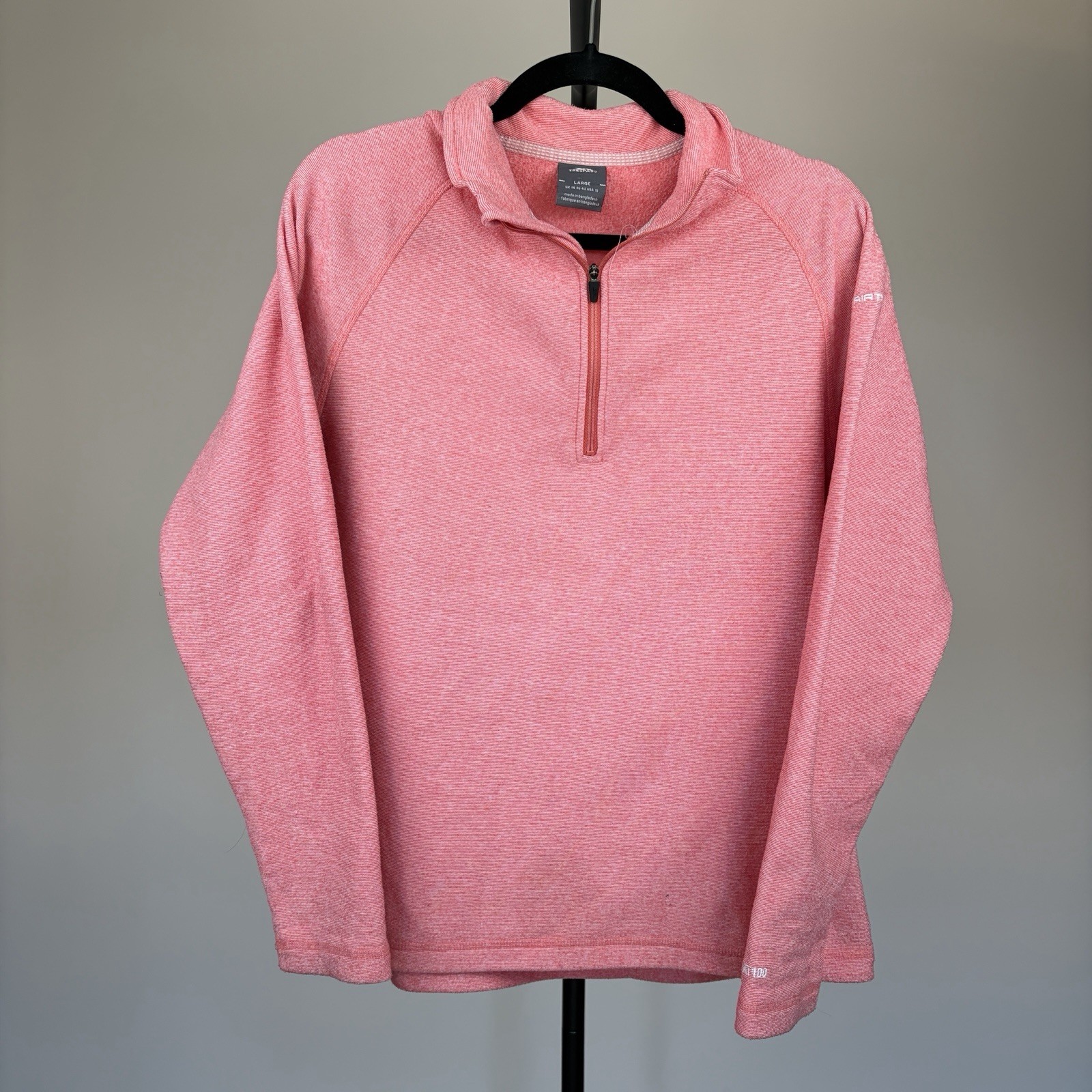 Trespass Pink Quarter -Zip Pullover Jumper Fleece Size Large UK 14 Airtrap AT100