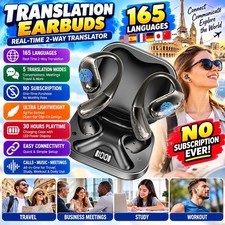 Translation Earbuds 165 Languages 2-Way Real-Time Translator No Subscription
