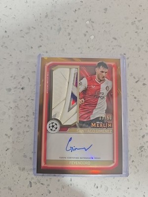 2023-24 Topps Merlin Uefa Club Merlin's Match Ball Signatures Santiago Gimenez