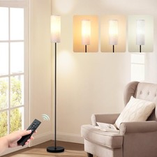 68" Modern Floor Lamp with 3 Color Temperatures, Foot Switch, Linen Shade B...