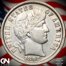 1892 P Barber Dime A9173