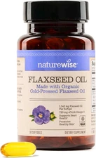 Naturewise Flaxseed Oil 1200 Mg, Fish Free Omega 3 6 9 with 720Mg ALA, Dietary S