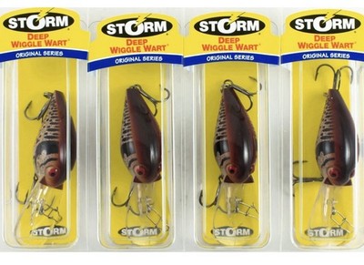 (LOT OF 4) STORM DEEP WIGGLE WART 7/16OZ DV171 MOLTING CRAW   Free Shipping