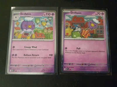  Drifloon 005 & Drifblim 006 BLACK STAR PROMO COSMOS HOLO MEGA EVOLUTION Pokemon