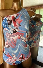 Large American Pin Up One Piece Full Coverage By MaryAngel Boutique For Starwear