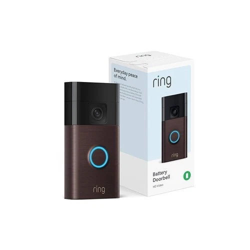 Ring Battery Doorbell Full View HD Venetian Bronze Head To Toe Video 2 Way Talk