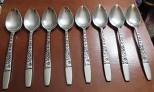 Hanford Forge SPRING LAKE 8 Oval Soup Spoons Vintage Stainless Flatware Lot D