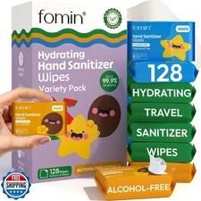 Fomin Mini Hand Sanitizer Wipes 16 Pack (8 Count) - Variety Pack 