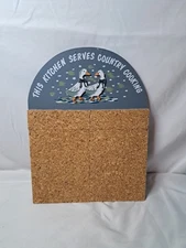 Vintage Country Goose Cork Board Kitchen Wall Sign Vintage Blue Bow Granny Core 