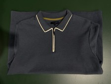 Ted Baker Men's Blue Polo Shirt Short Sleeve Zip Knit Size M