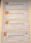 1867 Delaware Ohio, National Bank, (4) Checks, Stamps, Delaware County — photo 1