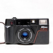 ⭐ Nikon L35AF2 L35 AF2 Pikaichi 35 mm fotocamera punta e scatta pellicola ~ revisionata ⭐