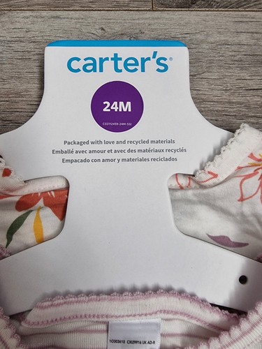 Carter's Baby Girl's 4 Piece Long Sleeve Body Suits & Leggings Set Size 24 Month - Picture 4 of 5