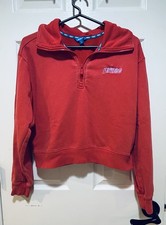 Prince Pickleball Women's Crop 1/4 Zip Pullover Sweatshirt Red Size Medium