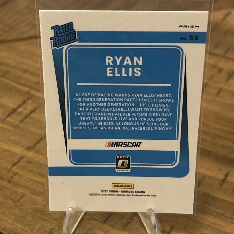 2022 Panini Donruss NASCAR - Optic Rated Rookie Ryan Ellis #58 Carolina Blue... - Image 2 of 2