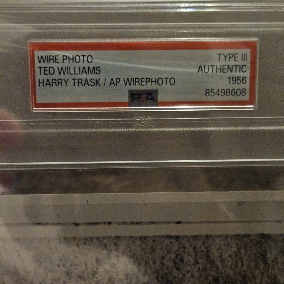 1956 TED WILLIAMS PSA подлинный тип 3 фотография "Плевки" $5000 тонкий - Изображение 3 из 4