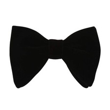Mens Oversized Velvet Bow Tie Solid Color Formal Tuxedo Pre-Tied Big Bowtie