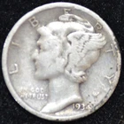 1934-D VERY GOOD Mercury Dime, 90% SILVER!