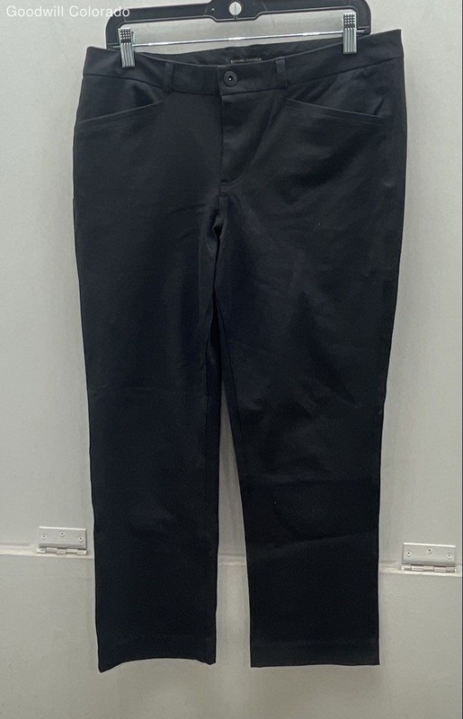 Banana Republic Womens Black Cotton Blend Flat Front Slacks Ankle Pants Size 10
