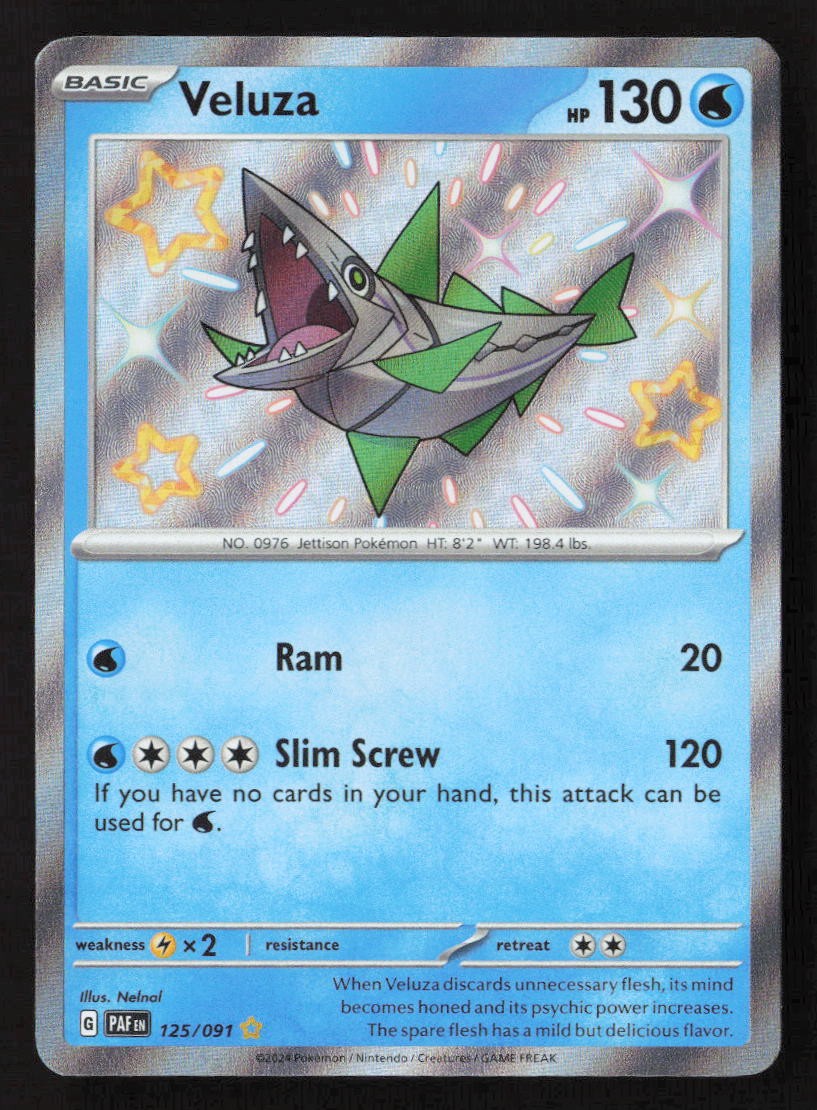 Veluza - Shiny Rare SV: Paldean Fates 125/091 NM