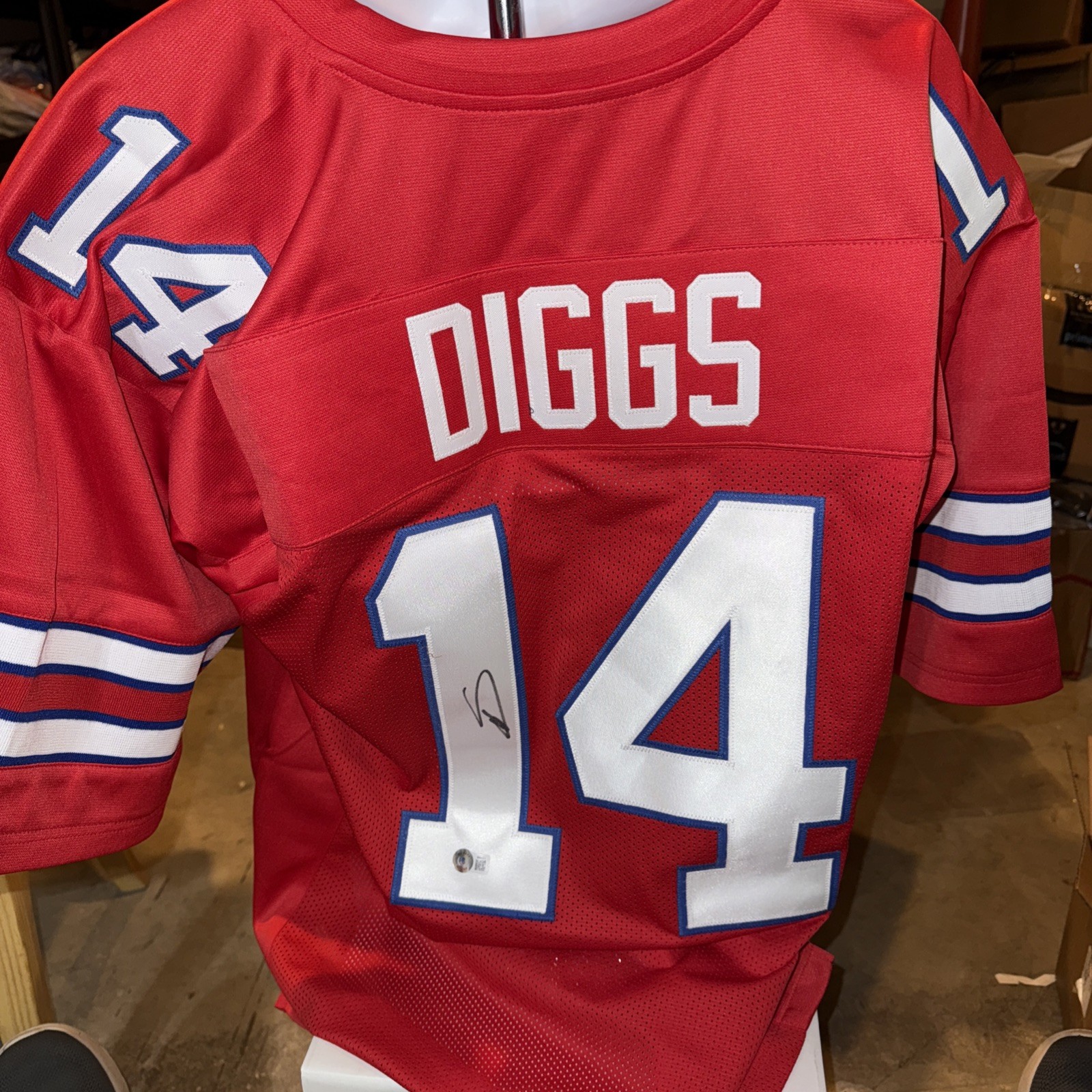 Stefon Diggs Autographed Signed Buffalo Bills Buffalo Red Football Jersey Beckett BAS COA 