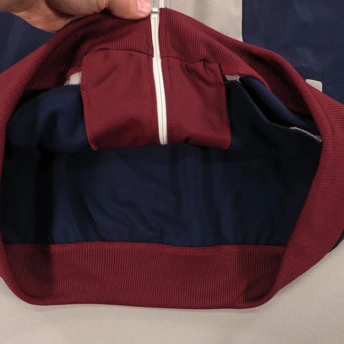 Fred Perry Jacket Men XL Navy Grey Burgundy Full Zip Up Track Bomber Sport Logo image 7