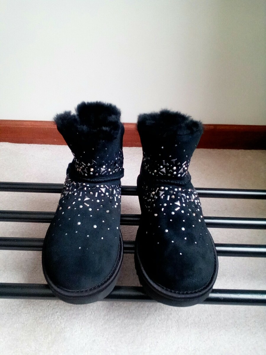 UGG Classic Galaxy Bling Mini Damenstiefel schwarz NEU (1103799