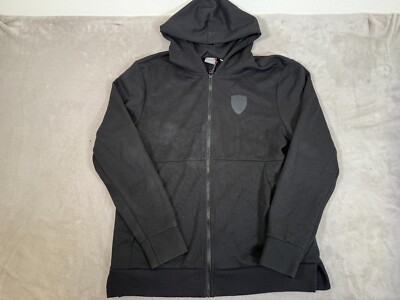 Puma Ferrari SF Men's Full Zip Up Sweatshirt Hooded Hoodie Sweat Jacket L/G