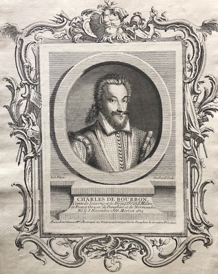 Charles De Bourbon Graf Von Soissons Und Dreux (1566-1612) Gravur XIX.