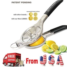 PATENT PENDING EcoJeannie Jumbo Food Grade Stainless Steel Lemon Juicer Squeezer