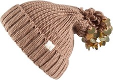 Women Winter Pom Pom Beanie Hat Unique Slouchy Skull Ski Paillette Knit Cap